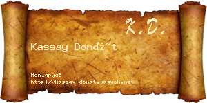 Kassay Donát névjegykártya